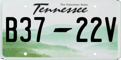 TN license plate B3722V