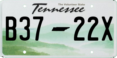 TN license plate B3722X