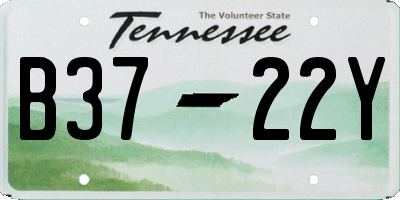TN license plate B3722Y