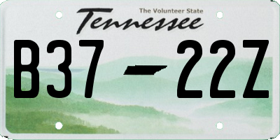 TN license plate B3722Z