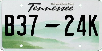 TN license plate B3724K