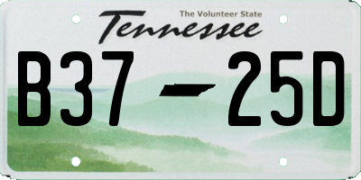 TN license plate B3725D