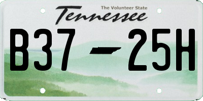 TN license plate B3725H