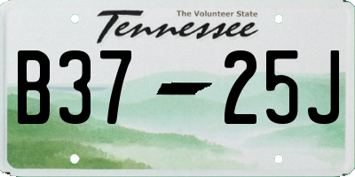 TN license plate B3725J