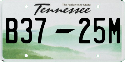 TN license plate B3725M