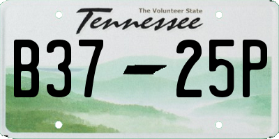 TN license plate B3725P