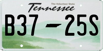 TN license plate B3725S