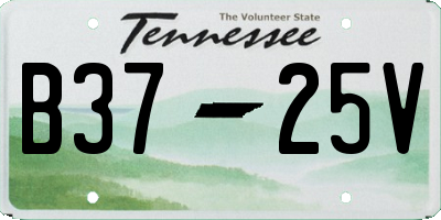 TN license plate B3725V