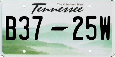 TN license plate B3725W