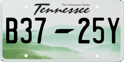 TN license plate B3725Y
