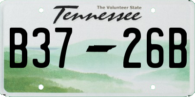 TN license plate B3726B
