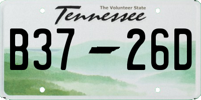 TN license plate B3726D
