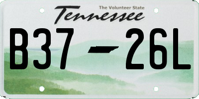 TN license plate B3726L