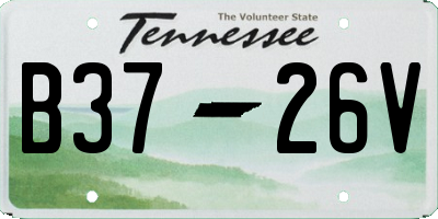 TN license plate B3726V