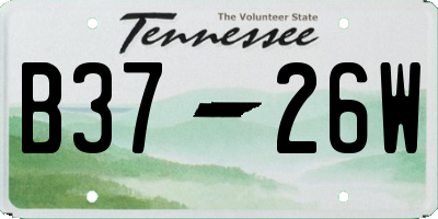TN license plate B3726W