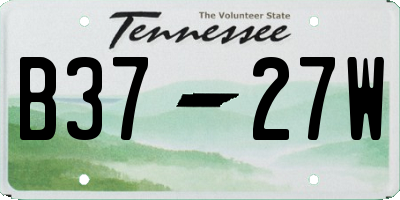 TN license plate B3727W