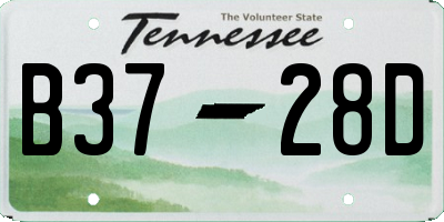 TN license plate B3728D