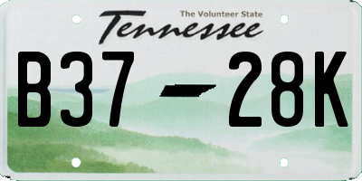 TN license plate B3728K