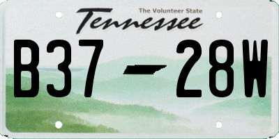 TN license plate B3728W