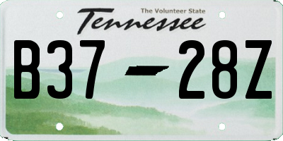 TN license plate B3728Z