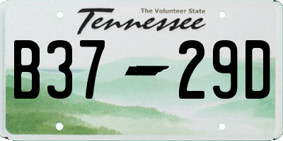 TN license plate B3729D