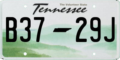 TN license plate B3729J