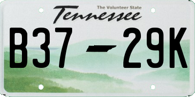 TN license plate B3729K