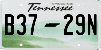 TN license plate B3729N