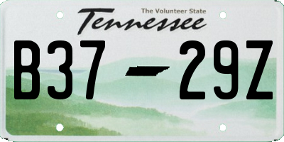 TN license plate B3729Z