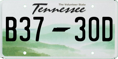 TN license plate B3730D