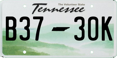 TN license plate B3730K