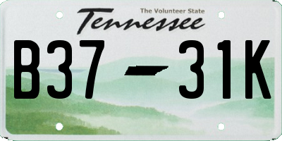 TN license plate B3731K