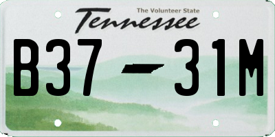 TN license plate B3731M