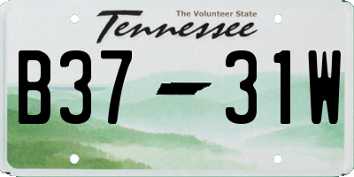 TN license plate B3731W