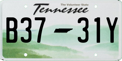 TN license plate B3731Y