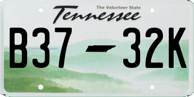TN license plate B3732K