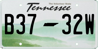TN license plate B3732W