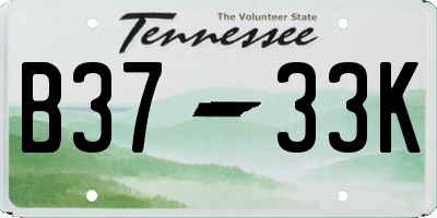 TN license plate B3733K
