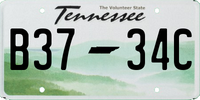 TN license plate B3734C