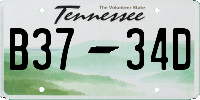 TN license plate B3734D