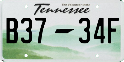 TN license plate B3734F