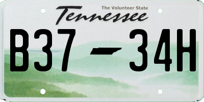 TN license plate B3734H