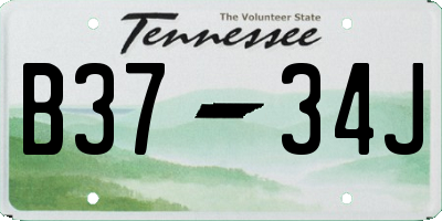TN license plate B3734J