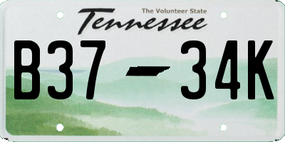TN license plate B3734K