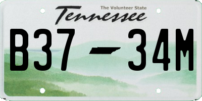 TN license plate B3734M