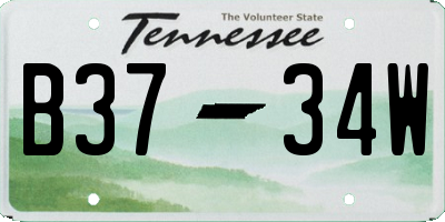 TN license plate B3734W