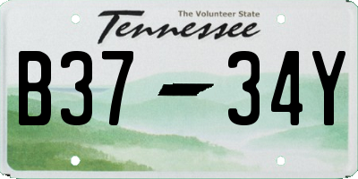 TN license plate B3734Y