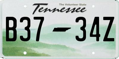 TN license plate B3734Z