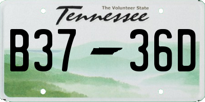 TN license plate B3736D