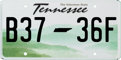 TN license plate B3736F